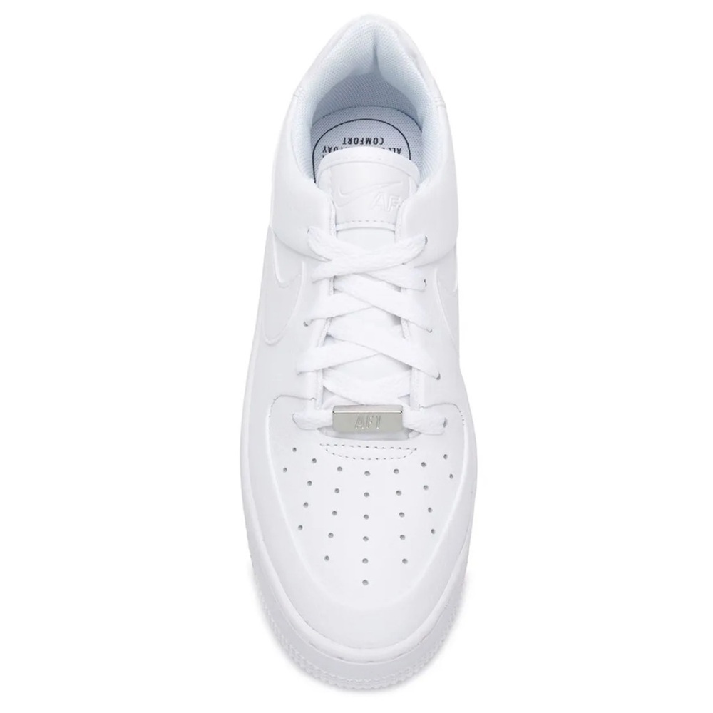 Nike Air Force 1 Sage Low White Leather Sneakers - Picture 7 of 7